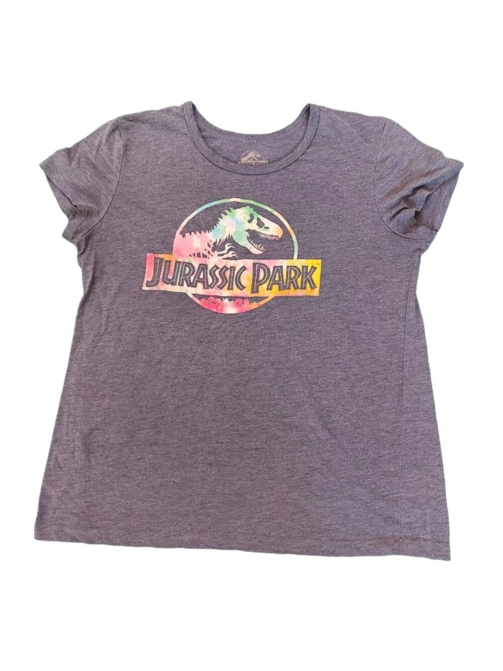 Jurassic Park Logo Tie Dye Gloss Graphic Women's Size XL Jurassic World T-Shirt